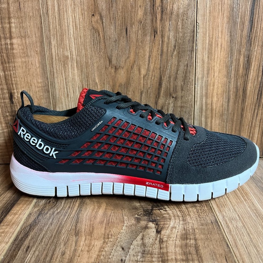 Reebok ZQuick Electrify Mens Running Shoes Black Red Nanoweb M43708 Size 9.5